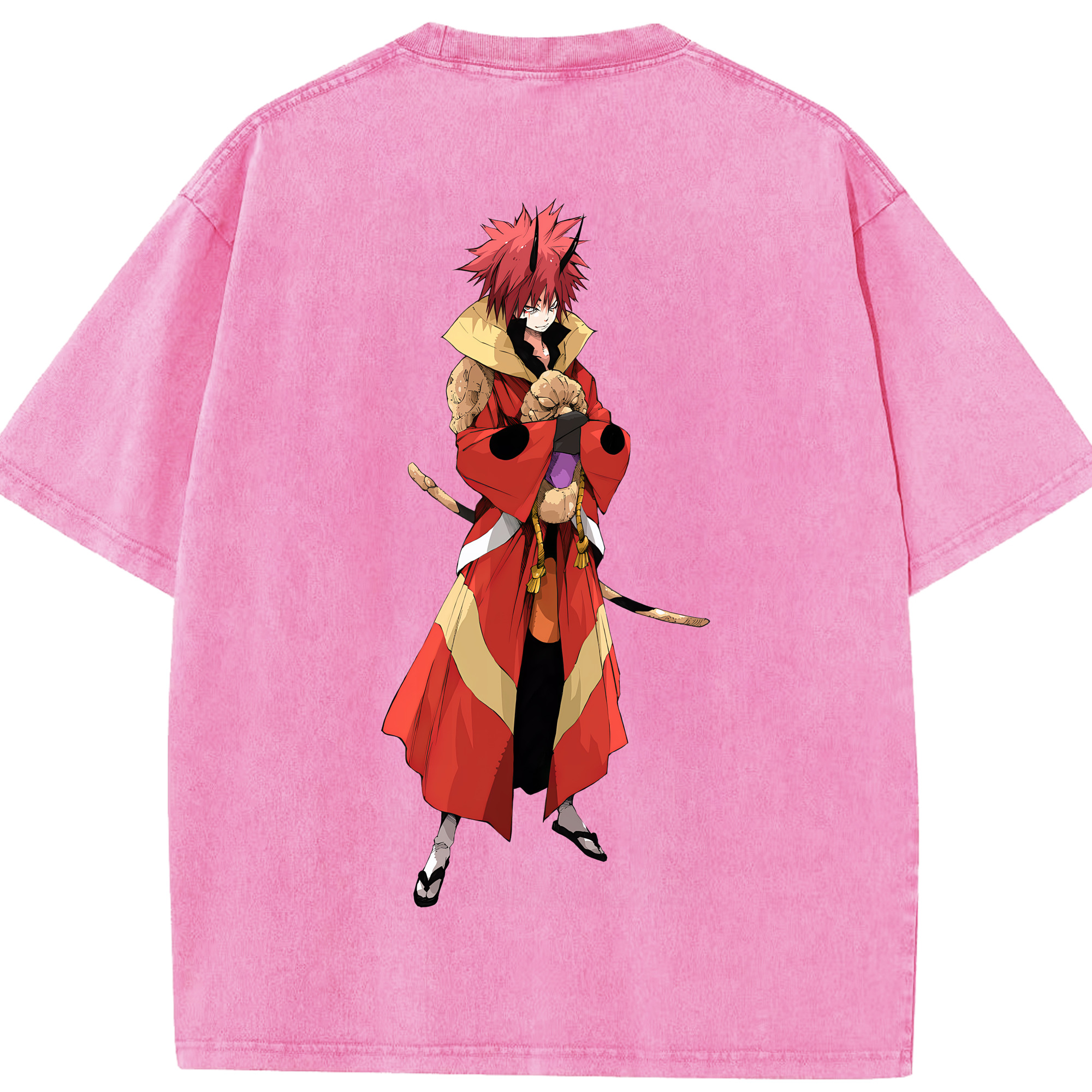 （画像用） 転スラ Regarding Reincarnated to Slime 綿100% ヴィンテージ風 半袖Tシャツ（背面プリント）